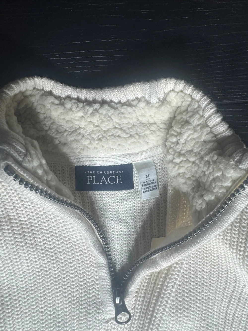 The Children's Place Cream Half-Zip Knit Sweater